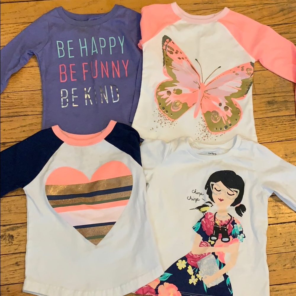4 girls size 2T long sleeved shirts
